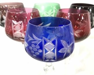 Lot 6 Bohemian Glass Goblets