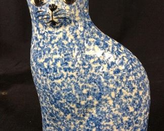 NS GUSTIN CO. Spattered Brush Ceramic Cat Figural