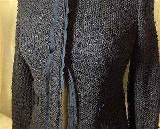 Navy Cotton & Wool Vtg. Boho PRADA Blazer, Italy