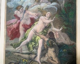Painted Engraving Daphne and Apollo