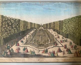 Painted Etching Gardens of Versailles