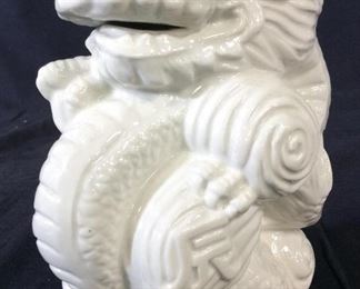 Blanc De Chine Porcelain Asian Dragon Statue