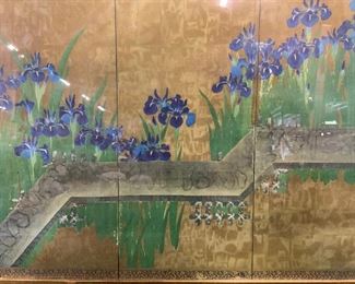 Korin Irises at Yatsuhashi Giclee Reproduction