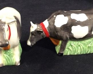 Country Cow Ceramic Figural Salt & Pepper Shakers