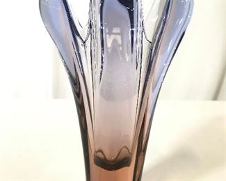 Thick Art Glass Centerpiece Vase