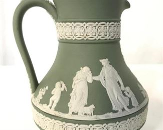 Vintage Green Toned Wedgwood Pitcher