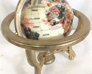 Desktop World Globe in Brass Stand