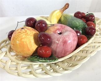 Porcelain BASSANO Centerpiece, Fruit Basket Italy