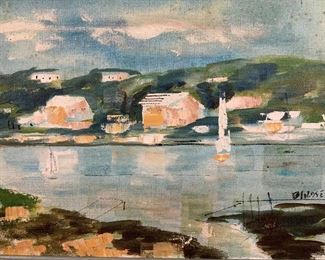 Pair Alfred Birdsey Signed Oil on Canvas Seascapes