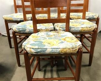 Set 6 Vintage Rush Seat Wooden Side Chairs