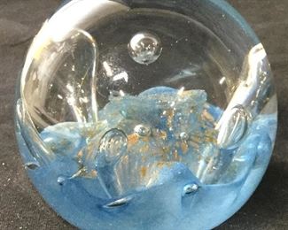 singed Decorative Art Glass Paperweight, Scotland
