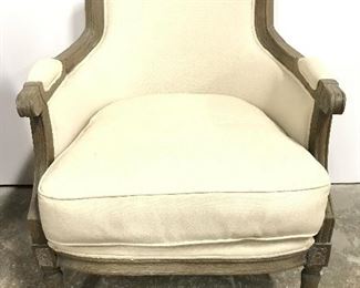 Vintage Cream Toned Upholstered Bergere Chair