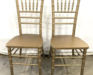 Pair VISION FURNITURE Gold Toned Side Chairs
