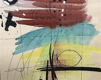 Signed Ltd Ed Hand Colored Abstract Lithograph