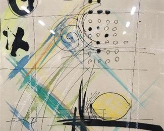 Signed Ltd Ed Hand colored Abstract Lithograph