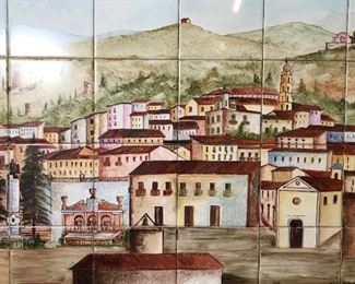 Tuscany Hand Painted and Signed Tile Mural