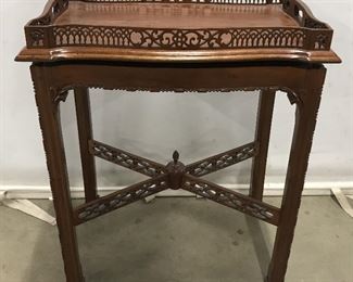 Vintage Side Table W Wood Gallery