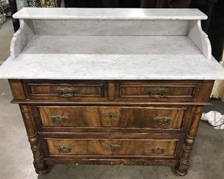 Antique Marble Topped Chest of Drawers