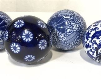 Lot 4 Asian Chinoiserie Porcelain Gazing Balls