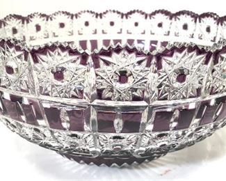 Cut Crystal Art Glass Bohemian Glass Bowl