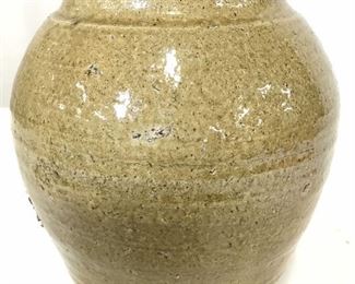 Antique Olive Toned Stoneware Vase