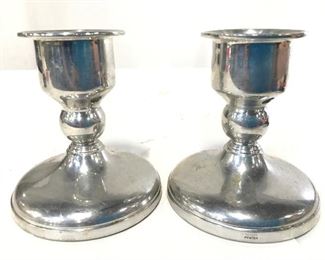 REVERE Silver Toned Pewter Candlesticks
