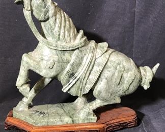 Far East Hand Carved Solid Stone Horse