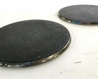 Pair Silver Toned Coasters