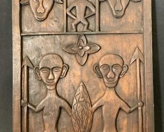 Tribal Wooden Relief Panel