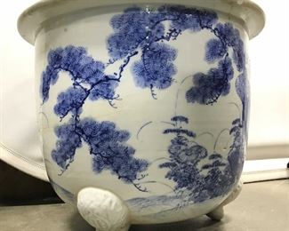 Vintage Asian Porcelain Planter 12 in