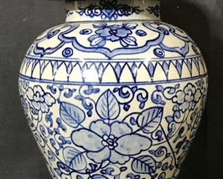 Vintage Signed Chinoiserie Ceramic Ginger Jar