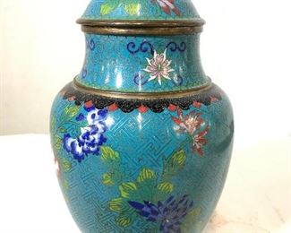 Vintage Asian Enameled Ginger Jar