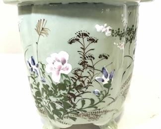 Vintage Hand Painted Footed Porcelain Planter