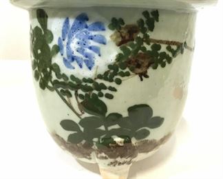 Vintage Hand Painted Footed Porcelain Planter