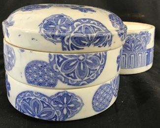 Vintage Multi Tier Porcelain Asian Tiffin Bento Box