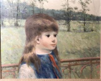 Signed Oil on Canvas of Young Girl