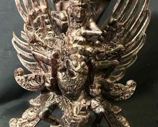 Balinese Wooden Sculpt Vishnu Riding Garuda