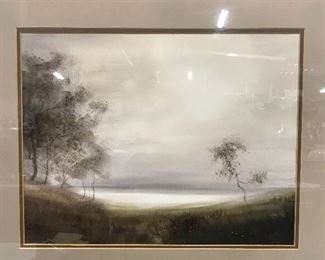 Mariano Ortuzar Signed Watercolor Landscape