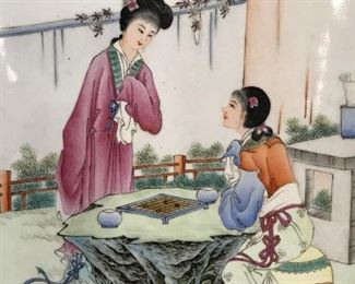 Hand Painted Hanging Chinese Porcelain Tile