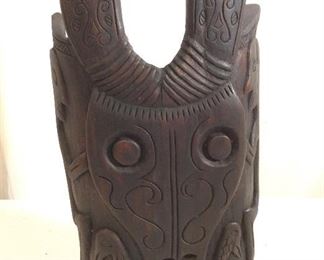 Carved Wood, Animal Figural Baby Carrier, Borneo
