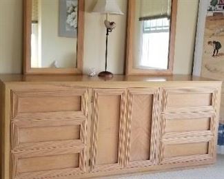 Double dresser with two mirrors