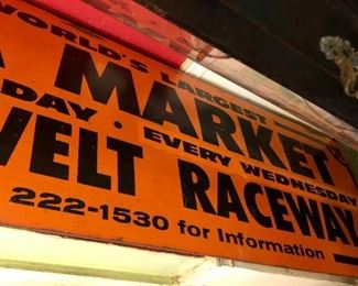 Roosevelt Raceway metal sign Original 1970's