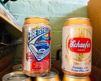 9 Schaefer Ebbets Field Beer Cans FULL