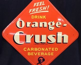 1939 ORANGE CRUSH DIAMOND SIGN,