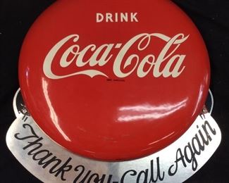 1950’S COCA COLA PORCELAIN BUTTON SIGN