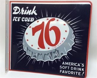 1976 SOFT DRINK DOUBLESIDE FLANGE SIGN