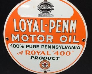 1950’S LOYAL-PENN MOTOR OIL SIGN