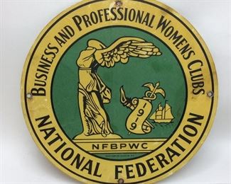 VTG. BUSINESS & PROFESSIONAL WOMENS CLUB SIGN