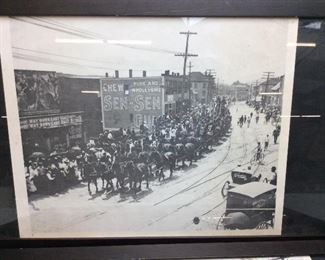 (2) 1903 CIRCUS HORSE TRAIN COMING TO TOWN, VINTAGE PHOTOS