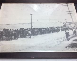 (2) 1903 CIRCUS HORSE TRAIN COMING TO TOWN VINTAGE PHOTOS